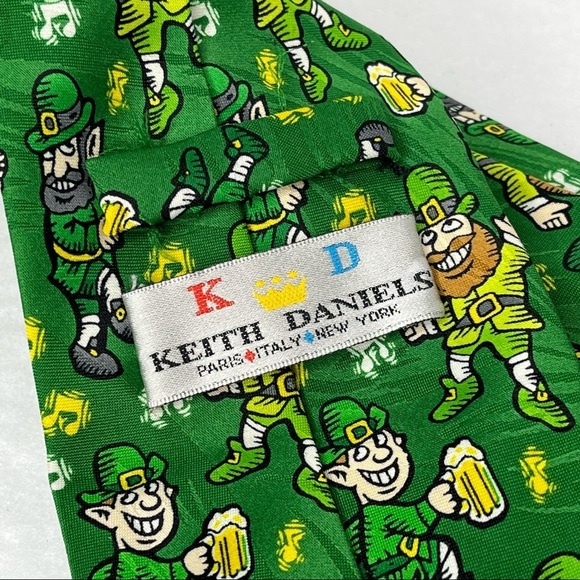 Keith Daniel’s Irish Leprechaun Necktie St. Patrick’s Day Polyester Mens Tie - Picture 3 of 7